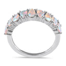 Sterling Silver Pear-shape Iridescent Rainbow CZ Ring