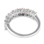 Sterling Silver Pear-shape Iridescent Rainbow CZ Ring