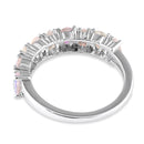 Sterling Silver Pear-shape Iridescent Rainbow CZ Ring