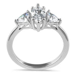 Sterling Silver Marquise Trillion CZ Ring