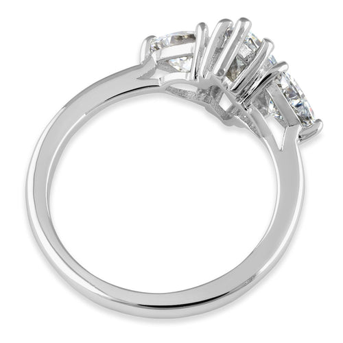 Sterling Silver Marquise Trillion CZ Ring