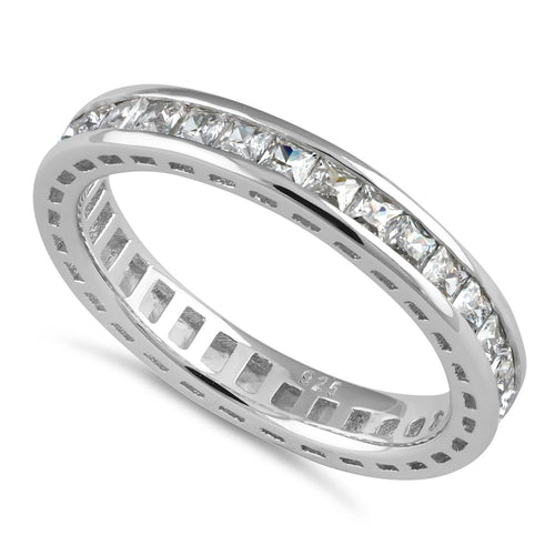 Sterling Silver Princess-Cut CZ Eternity Ring