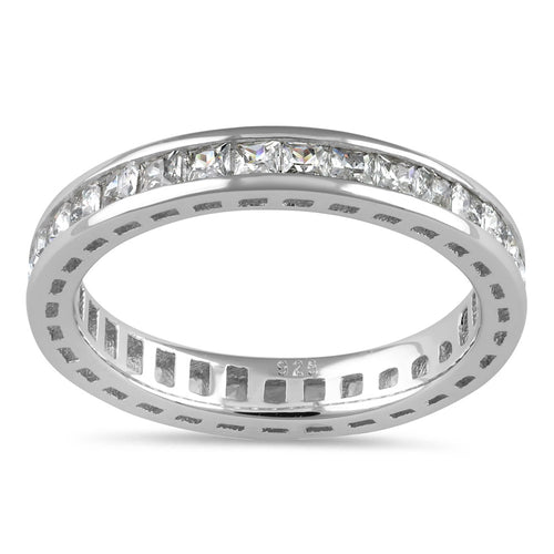Sterling Silver Princess-Cut CZ Eternity Ring