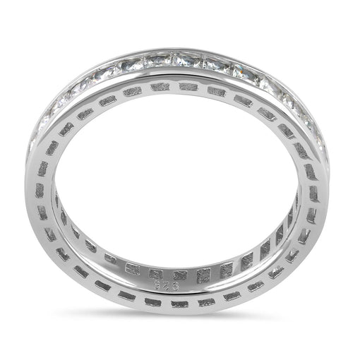Sterling Silver Princess-Cut CZ Eternity Ring