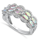 Sterling Silver Iridescent Rainbow CZ Ring