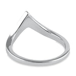 Sterling Silver Chevron V Blue Lab Opal Ring