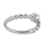 Sterling Silver Blue Lab Opal Floral Ring