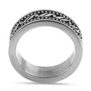 Stainless Steel Waive Pattern Band Ring