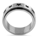 Stainless Steel Stars Spinner Band Ring
