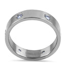 Stainless Steel CZ Band Ring