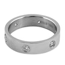 Stainless Steel CZ Band Ring