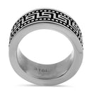 Stainless Steel Greek Pattern Band Ring