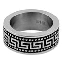 Stainless Steel Greek Pattern Band Ring