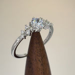 Sterling Silver 5.0mm Shimmer CZ Engagement Ring