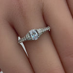 Sterling Silver Victorian Oval CZ Engagement Ring