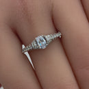 Sterling Silver Victorian Oval CZ Engagement Ring