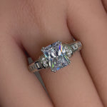 Sterling Silver Clear Emerald-Cut CZ Ring