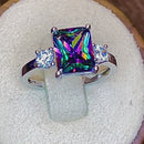 Sterling Silver Mystic Rainbow CZ Ring