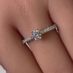 Sterling Silver Round CZ Engagement Ring