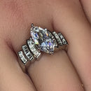 Sterling Silver Marquise CZ Engagement Ring