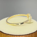 Solid 14K Yellow Gold Trendy Infinity CZ Ring