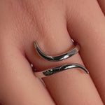 Sterling Silver Curved Line Ring