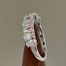 Sterling Silver Pear-shape Iridescent Rainbow CZ Ring