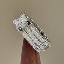 Sterling Silver Princess-Cut 2-Piece CZ Engagement Ring