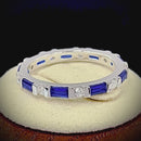 Sterling Silver Blue CZ Eternity Ring