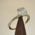 Solid 14K Yellow Gold Solitaire Round CZ Engagement Ring
