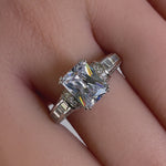 Sterling Silver Clear Emerald-Cut CZ Ring