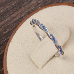 Sterling Silver Dainty Blue CZ Ring