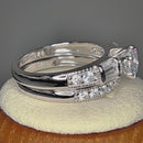 Sterling Silver 2-Piece CZ Engagement Set Ring