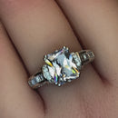 Sterling Silver Clear Emerald-Cut CZ Ring