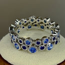 Sterling Silver Eternity Bubbles Blue CZ Ring