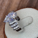 Sterling Silver Marquise CZ Engagement Ring