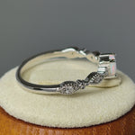 Sterling Silver Vintage Blue Lab Opal & CZ Engagement Ring