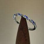 Sterling Silver Dainty Blue CZ Ring
