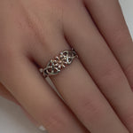 Sterling Silver Two-Tone Celtic Daisy Ring