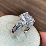 Sterling Silver Clear Emerald-Cut CZ Ring