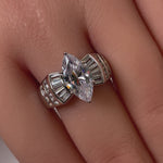Sterling Silver Marquise Engagement CZ Ring