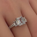 Sterling Silver 3 Stone CZ Engagement Ring