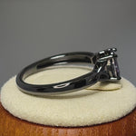 Sterling Silver Black Rhodium Rainbow CZ Ring