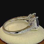 Sterling Silver 3-Stone Tanzanite-tone CZ Ring