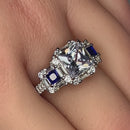 Sterling Silver Princess-Cut Blue CZ Ring