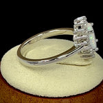 Sterling Silver Oval White Lab Opal CZ Ring