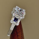 Sterling Silver Princess-Cut Blue CZ Ring