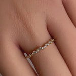 Solid 14k Yellow Gold Simple Cluster Round Clear CZ Ring