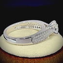 Sterling Silver Pave CZ Engagement Ring