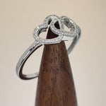 Solid 14K White Gold Double Heart 0.15 ct. Diamond Ring
